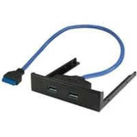 Panneau frontal 3.5'' 2 ports USB v3.0 Noir