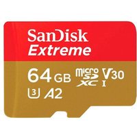 SanDisk Extreme microSDXC UHS-I U3 V30 64 Go + Adaptateur SD - SDSQXA2-064G-GN6MA