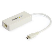 StarTech.com Adaptateur USB-C vers Gigabit Ethernet avec port USB - Blanc